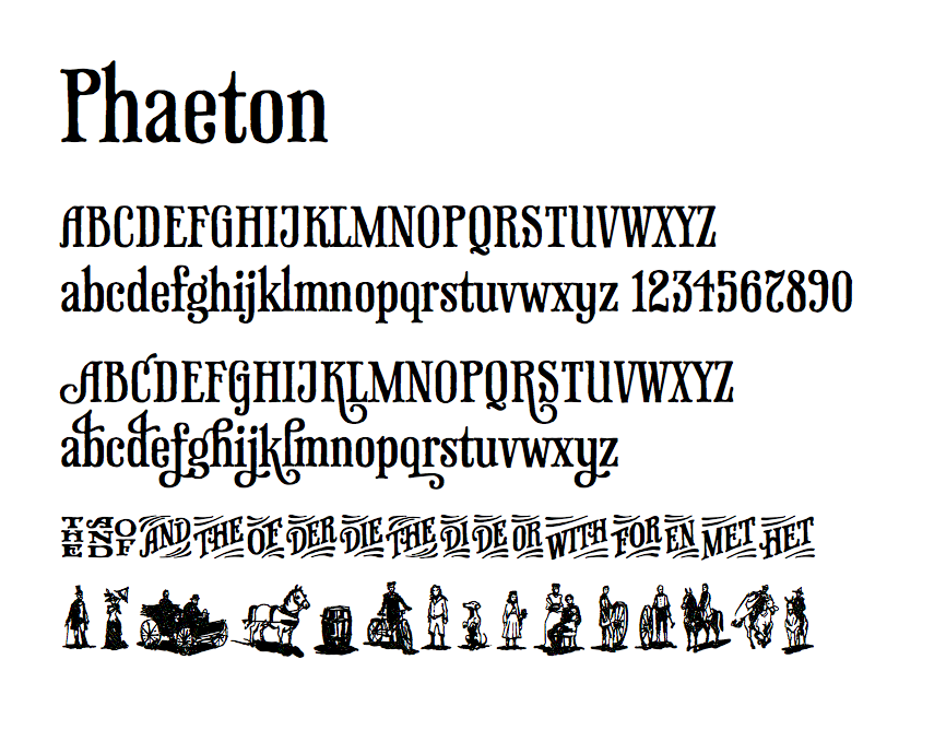 Phaeton font specimen